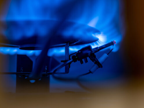 Close up of Water Heater Pilot Light